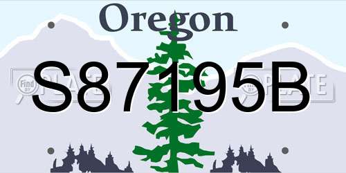 S87195B Oregon License Plate