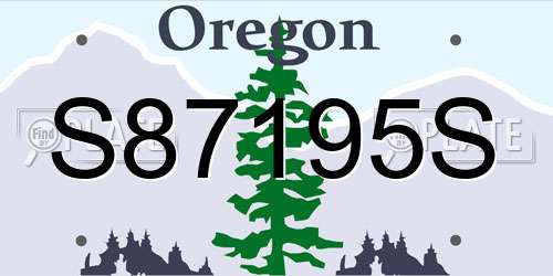 S87195S Oregon License Plate