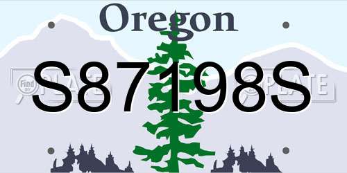 S87198S Oregon License Plate