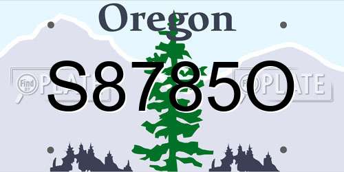 S8785O Oregon License Plate