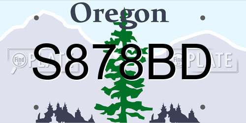 S878BD Oregon License Plate