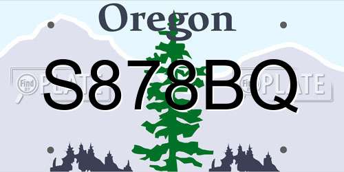 S878BQ Oregon License Plate