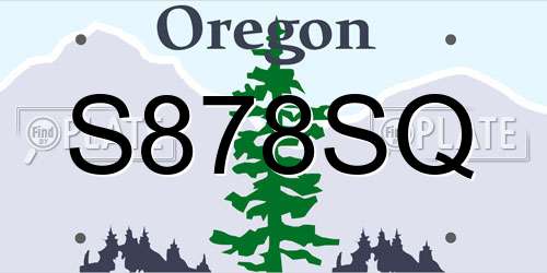 S878SQ Oregon License Plate