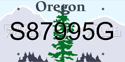 S87995G Oregon License Plate