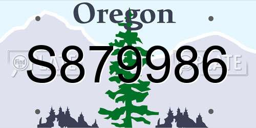 S879986 Oregon License Plate