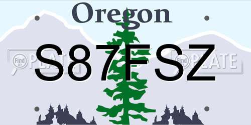 S87FSZ Oregon License Plate