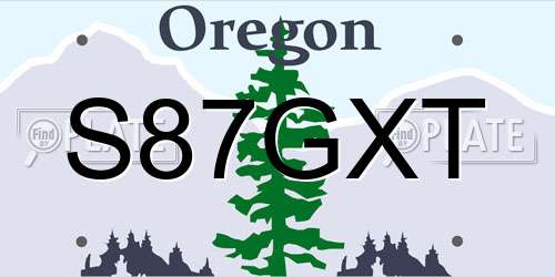 S87GXT Oregon License Plate