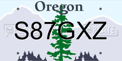 S87GXZ Oregon License Plate
