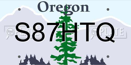 S87HTQ Oregon License Plate