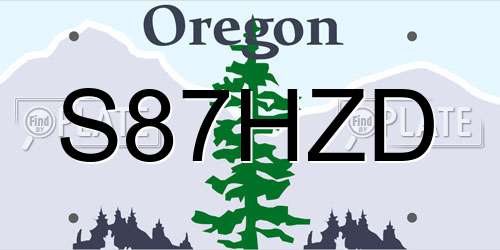 S87HZD Oregon License Plate