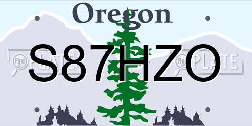 S87HZO Oregon License Plate