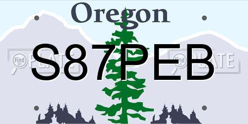 S87PEB Oregon License Plate