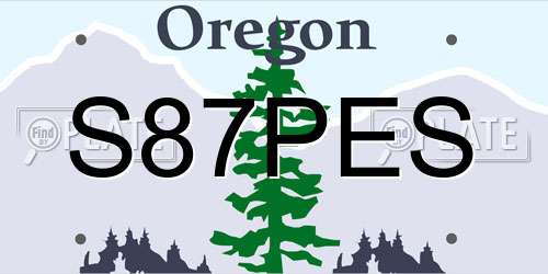 S87PES Oregon License Plate