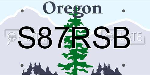 S87RSB Oregon License Plate