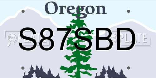 S87SBD Oregon License Plate