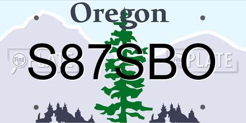 S87SBO Oregon License Plate