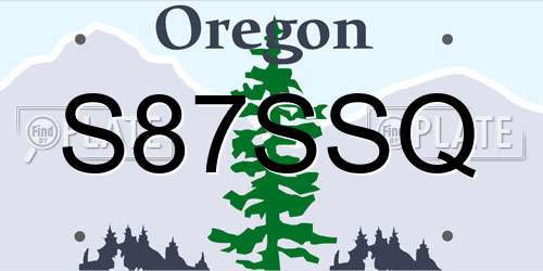 S87SSQ Oregon License Plate