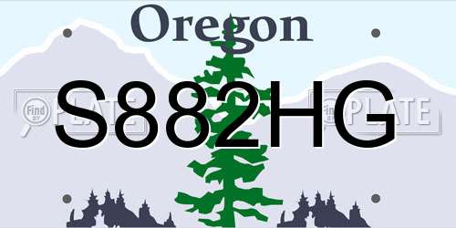 S882HG Oregon License Plate