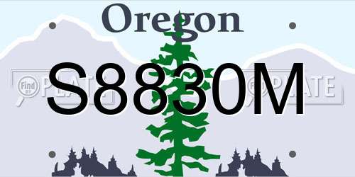 S8830M Oregon License Plate