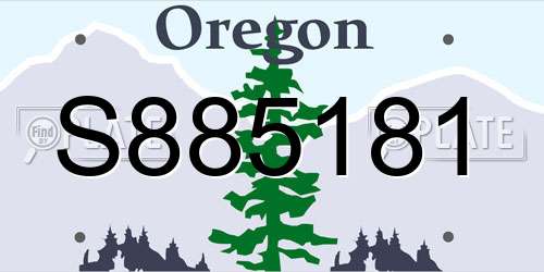 S885181 Oregon License Plate