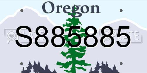 S885885 Oregon License Plate