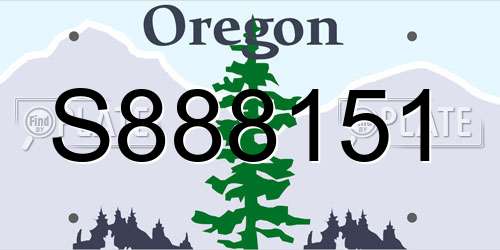 S888151 Oregon License Plate