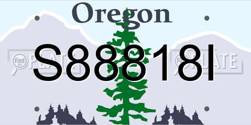 S88818I Oregon License Plate