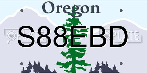 S88EBD Oregon License Plate