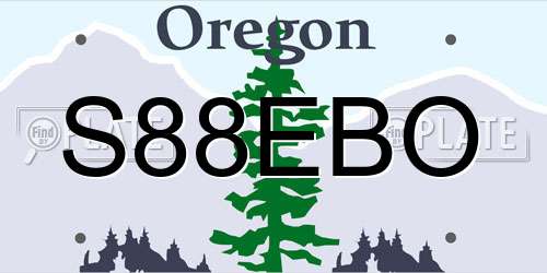 S88EBO Oregon License Plate