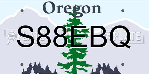 S88EBQ Oregon License Plate
