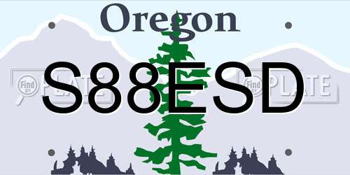 S88ESD Oregon License Plate