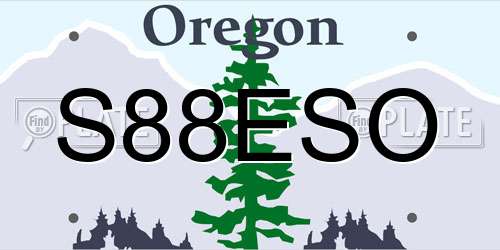 S88ESO Oregon License Plate