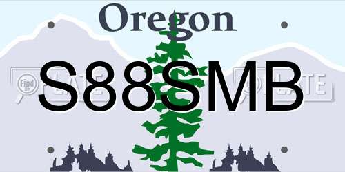 S88SMB Oregon License Plate