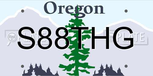S88THG Oregon License Plate