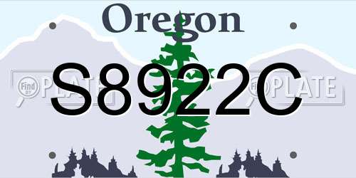 S8922C Oregon License Plate