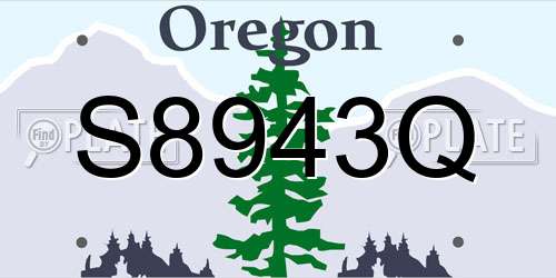 S8943Q Oregon License Plate