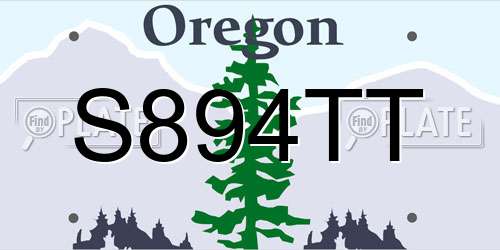 S894TT Oregon License Plate