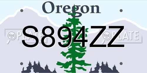 S894ZZ Oregon License Plate