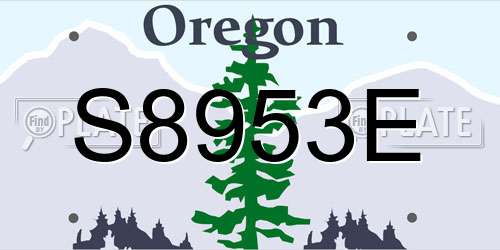 S8953E Oregon License Plate