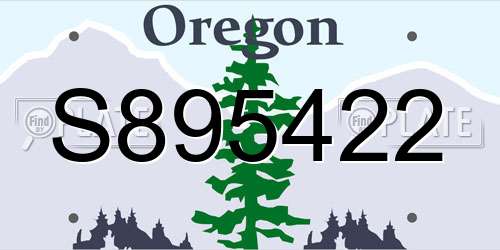 S895422 Oregon License Plate