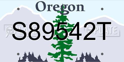 S89542T Oregon License Plate