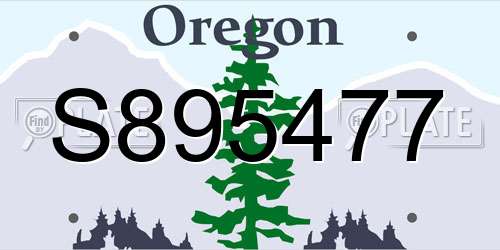 S895477 Oregon License Plate