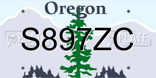 S897ZC Oregon License Plate