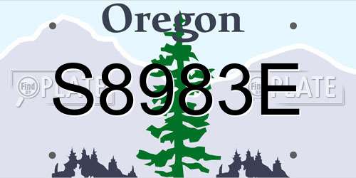 S8983E Oregon License Plate