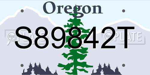 S89842T Oregon License Plate