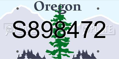 S898472 Oregon License Plate