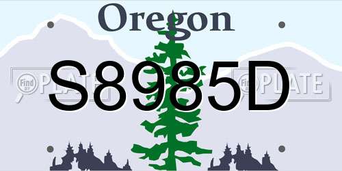 S8985D Oregon License Plate