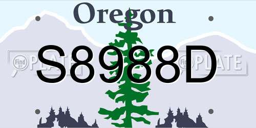 S8988D Oregon License Plate