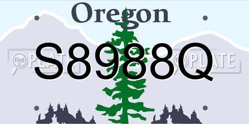 S8988Q Oregon License Plate