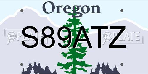 S89ATZ Oregon License Plate